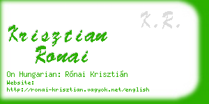krisztian ronai business card